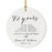Custom Anniversary Years Days Hours Minutes White Custom Porcelain Round Ornaments Design 2-Set of 1-Andaz Press-38 Years-