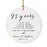 Custom Anniversary Years Days Hours Minutes White Custom Porcelain Round Ornaments Design 2-Set of 1-Andaz Press-38 Years-