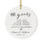 Custom Anniversary Years Days Hours Minutes White Custom Porcelain Round Ornaments Design 2-Set of 1-Andaz Press-46 Years-