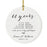 Custom Anniversary Years Days Hours Minutes White Custom Porcelain Round Ornaments Design 2-Set of 1-Andaz Press-60 Years-