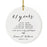 Custom Anniversary Years Days Hours Minutes White Custom Porcelain Round Ornaments Design 2-Set of 1-Andaz Press-61 Years-
