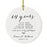 Custom Anniversary Years Days Hours Minutes White Custom Porcelain Round Ornaments Design 2-Set of 1-Andaz Press-64 Years-