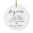 Custom Anniversary Years Days Hours Minutes White Custom Porcelain Round Ornaments Design 2-Set of 1-Andaz Press-80 Years-
