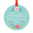 Custom Baby's 1st Christmas Round Metal Ornaments-Set of 1-Andaz Press-Baby's First Christmas Heart-