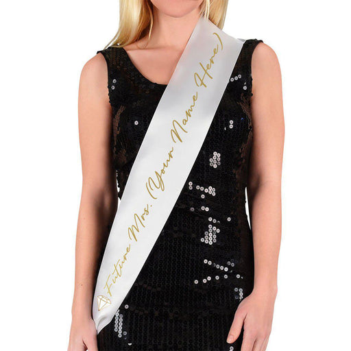 Custom Bachelorette Party Sashes-Set of 1-Andaz Press-Future Mrs. Custom-
