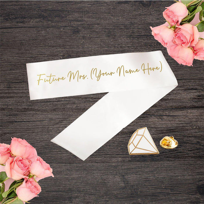 Custom Bachelorette Party Sashes-Set of 1-Andaz Press-Future Mrs. Custom-