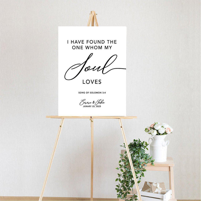 Custom Biblical Canvas Wedding Guestbook Welcome Signs-Set of 1-Andaz Press-I Thank My God Every Time I Remember You-