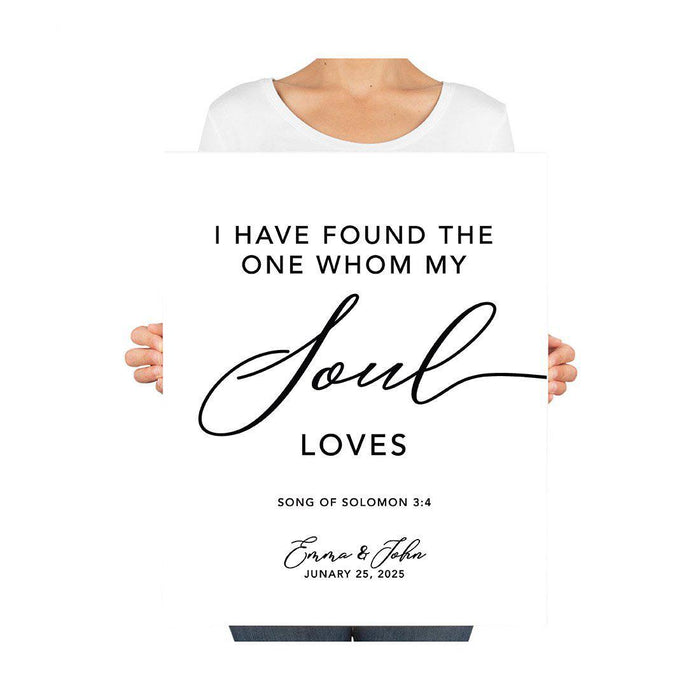 Custom Biblical Canvas Wedding Guestbook Welcome Signs-Set of 1-Andaz Press-I Thank My God Every Time I Remember You-