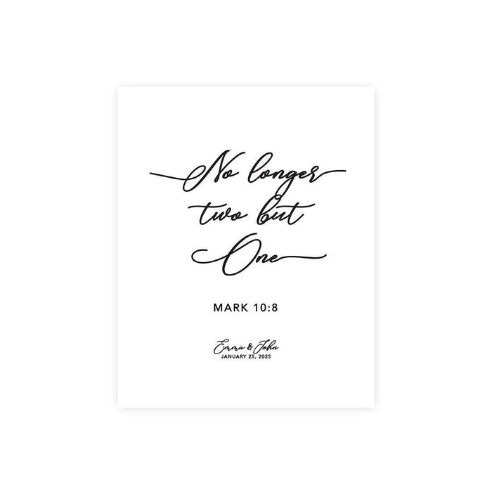 Custom Biblical Canvas Wedding Guestbook Welcome Signs-Set of 1-Andaz Press-No Longer Two But One-