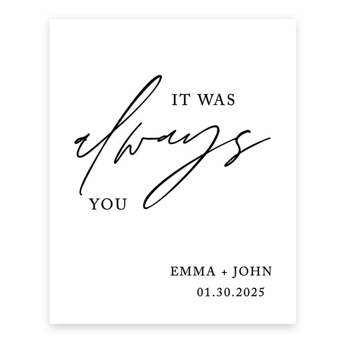 Custom Boho Wedding Canvas Welcome Signs-Set of 1-Andaz Press-It Was Always You-