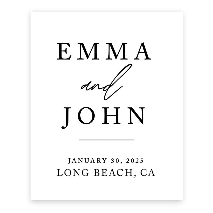 Custom Boho Wedding Canvas Welcome Signs-Set of 1-Andaz Press-Minimal Modern-