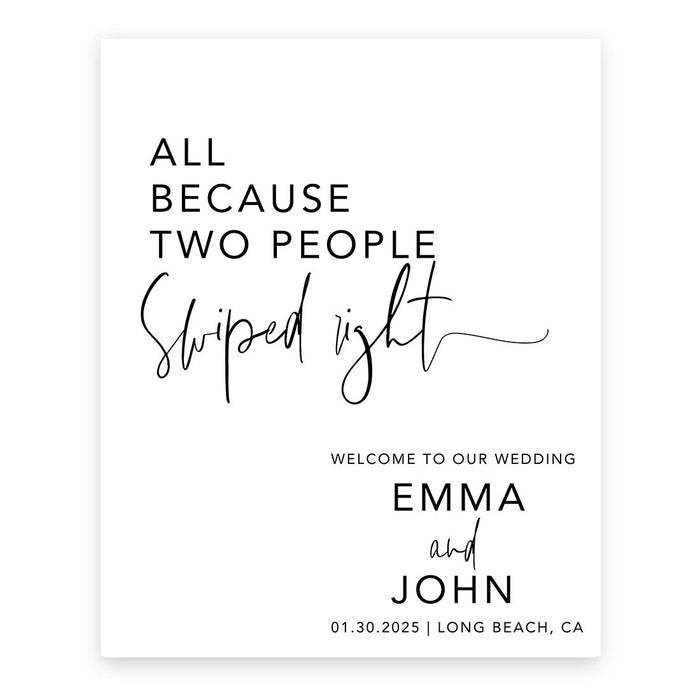 Custom Boho Wedding Canvas Welcome Signs-Set of 1-Andaz Press-Swiped Right-