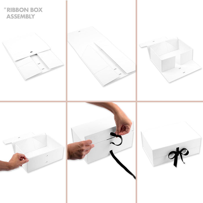 Custom Bridesmaid Proposal Box with Lids, White Gift Box with Ribbon - 24 Designs-Set of 1-Andaz Press-Monogram Greenery-