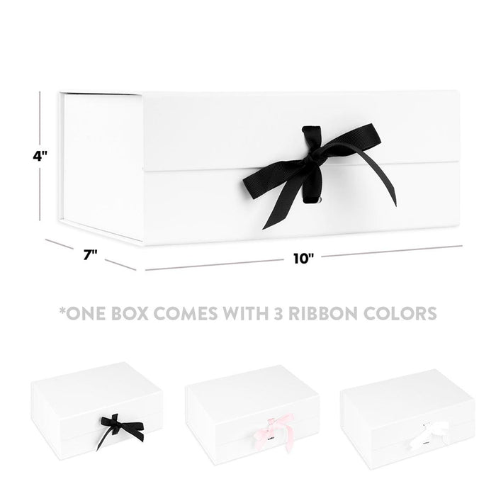 Custom Bridesmaid Proposal Box with Lids, White Gift Box with Ribbon - 24 Designs-Set of 1-Andaz Press-Monogram Greenery-