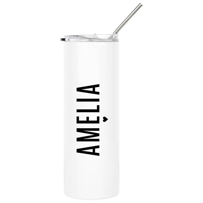 Custom Bridesmaids Skinny Tumbler Stainless Steel Insulated Tumbler For Bachelorette Party-Set of 1-Andaz Press-Minimal Custom Name-