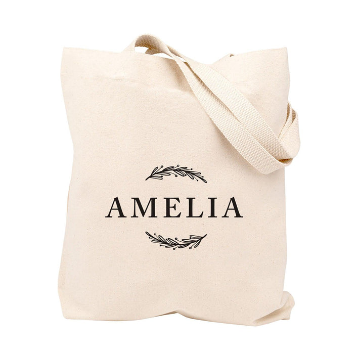 Custom Canvas Floral Tote Bags for Women - 23 Designs-Set of 1-Andaz Press-Classic Monogram-