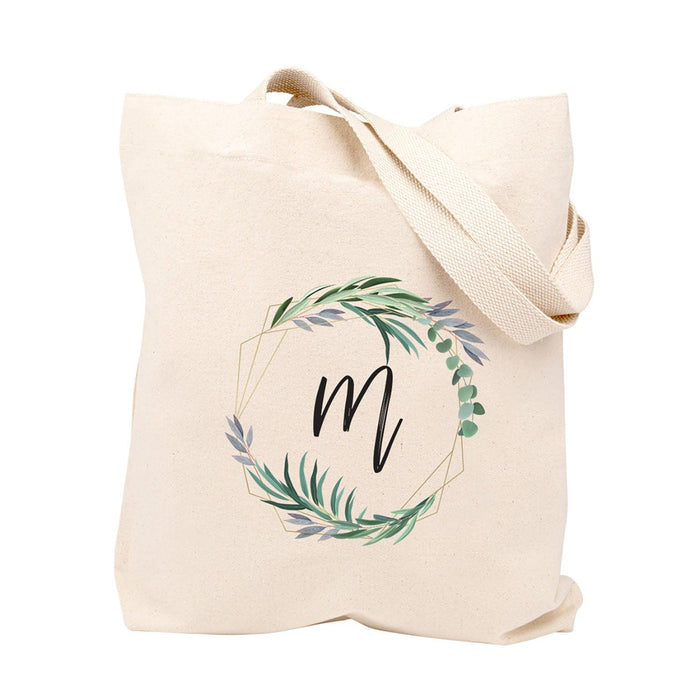 Custom Canvas Floral Tote Bags for Women - 23 Designs-Set of 1-Andaz Press-Classic Monogram-