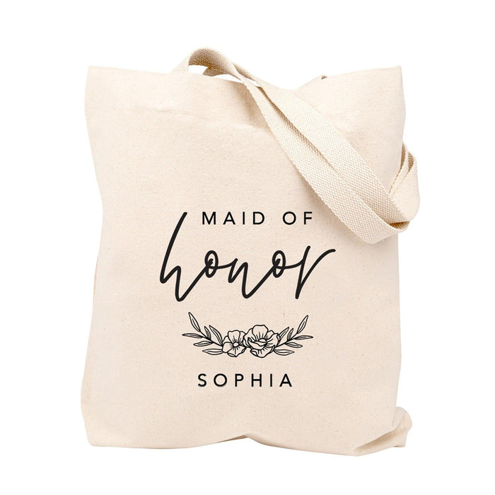 Custom Canvas Tote Bag For Bride-Set of 1-Andaz Press-Bridesmaid Heart-