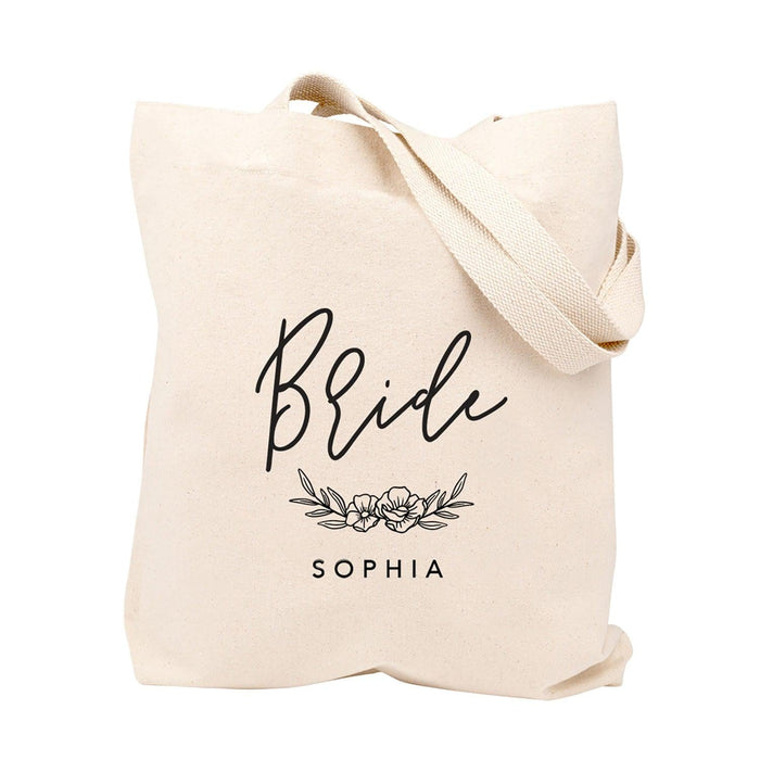 Custom Canvas Tote Bag For Bride-Set of 1-Andaz Press-Bridesmaid Heart-