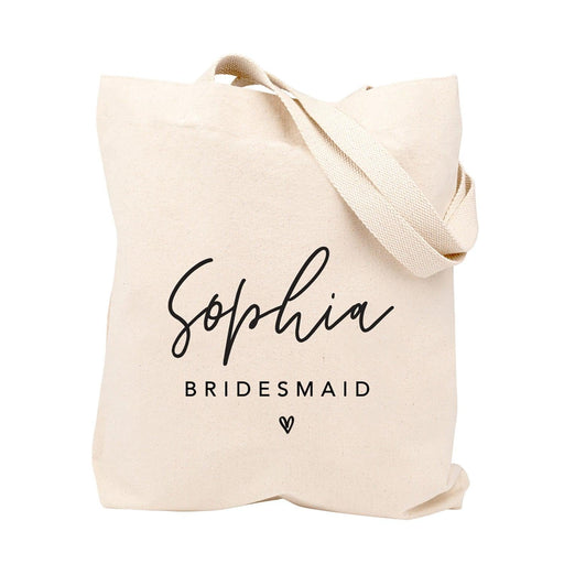 Custom Canvas Tote Bag For Bride-Set of 1-Andaz Press-Bridesmaid Heart-