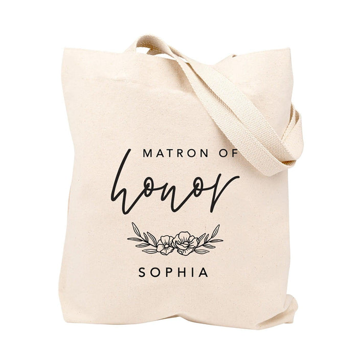 Custom Canvas Tote Bag For Bride-Set of 1-Andaz Press-Matron of Honor-