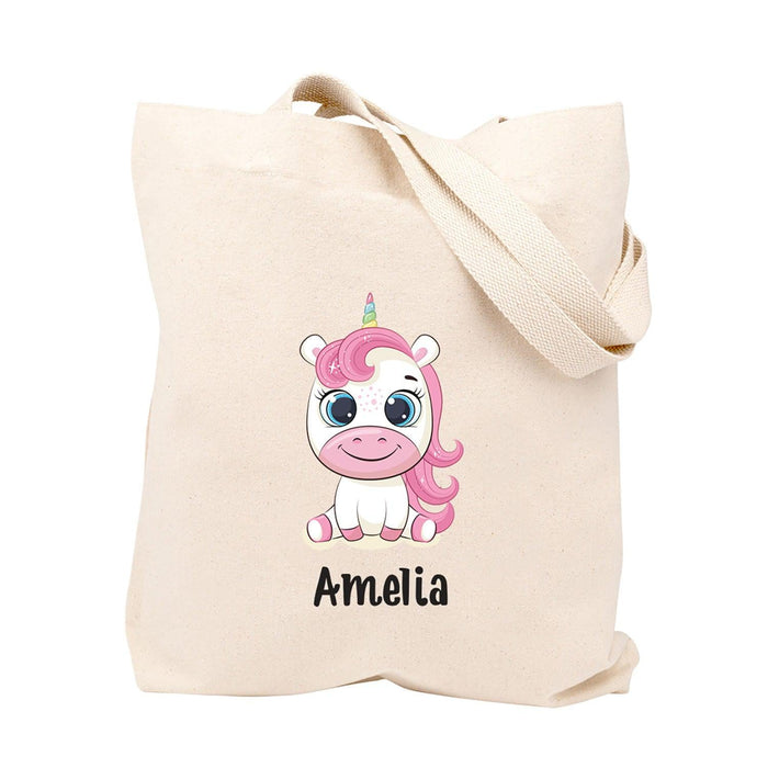 Custom Canvas Tote Bags for Kids - 12 Designs-Set of 1-Andaz Press-Baby Unicorn-