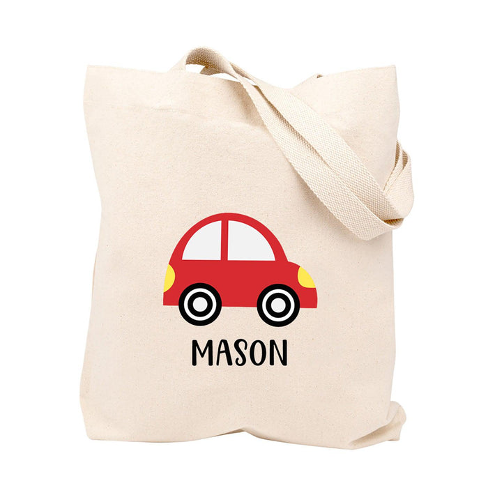Custom Canvas Tote Bags for Kids - 12 Designs-Set of 1-Andaz Press-Car-
