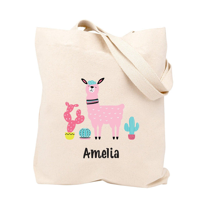 Custom Canvas Tote Bags for Kids - 12 Designs-Set of 1-Andaz Press-Llama-