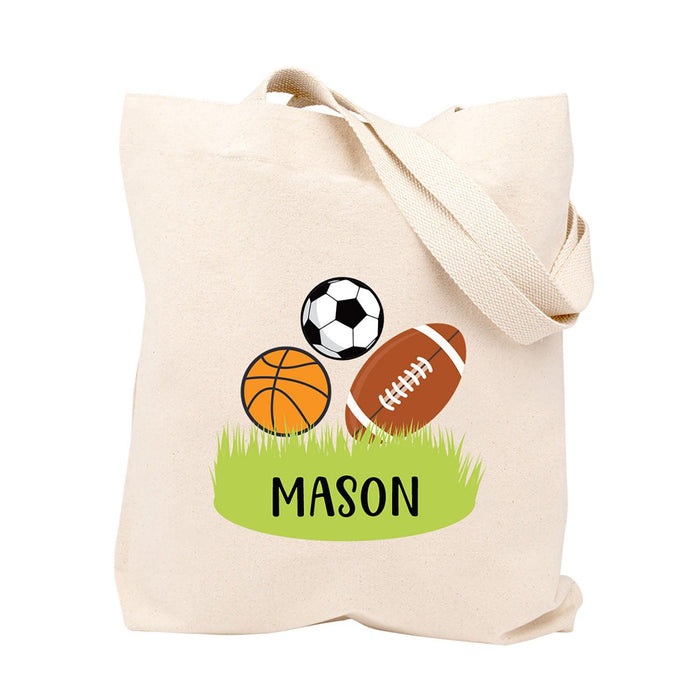 Custom Canvas Tote Bags for Kids - 12 Designs-Set of 1-Andaz Press-Sports-