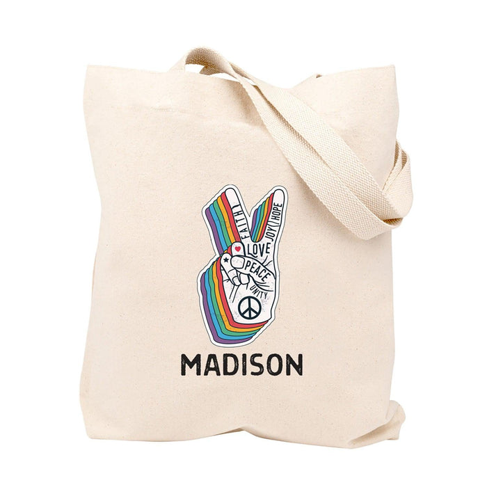 Custom Canvas Tote Bags for Women - 23 Designs-Set of 1-Andaz Press-Rainbow-