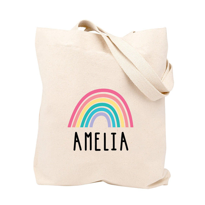 Custom Canvas Tote Bags for Women - 23 Designs-Set of 1-Andaz Press-Bright Rainbow-