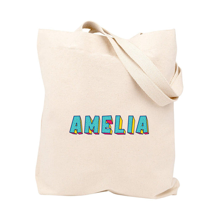 Custom Canvas Tote Bags for Women - 23 Designs-Set of 1-Andaz Press-Memphis Font-