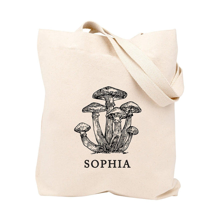 Custom Canvas Tote Bags for Women - 23 Designs-Set of 1-Andaz Press-Mushrooms-