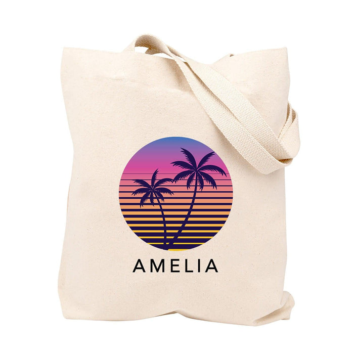 Custom Canvas Tote Bags for Women - 23 Designs-Set of 1-Andaz Press-Palm Trees-