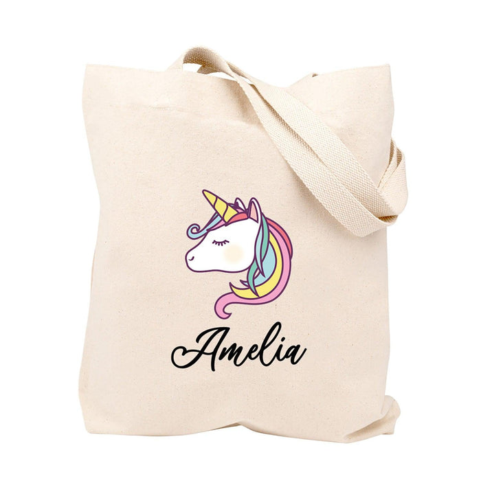 Custom Canvas Tote Bags for Women - 23 Designs-Set of 1-Andaz Press-Pastel Unicorn-