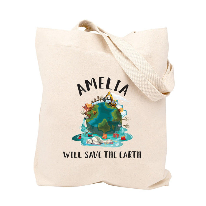 Custom Canvas Tote Bags for Women - 23 Designs-Set of 1-Andaz Press-Will Save The Earth-
