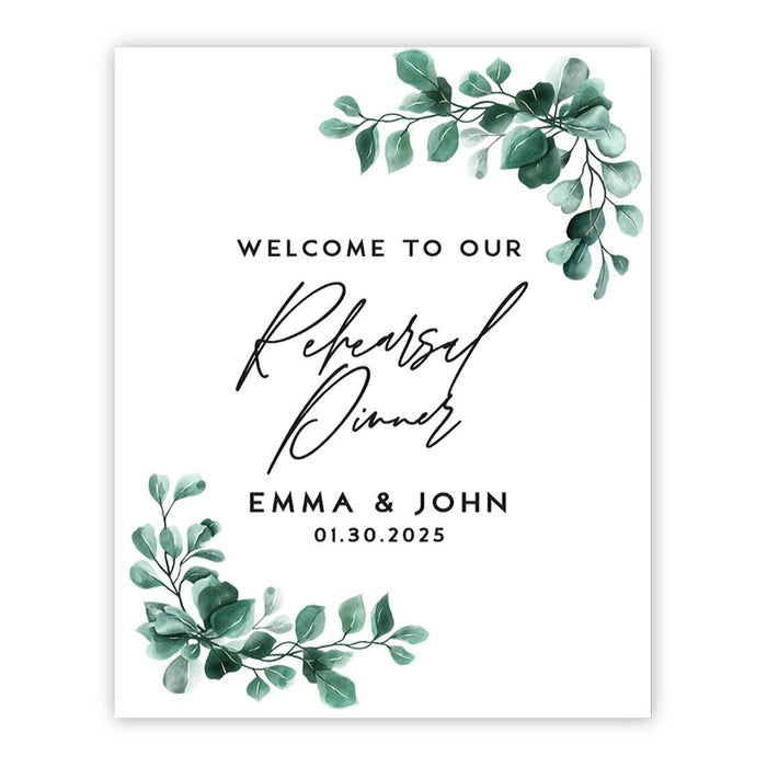Custom Canvas Wedding Rehearsal Dinner Welcome Sign, Set of 1-Set of 1-Andaz Press-Boho Terracotta-