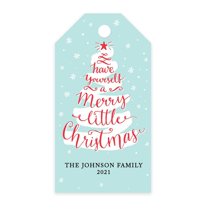 Custom Classic Christmas Gift Tags with String Card Stock Paper, Christmas Craft Supplies Xmas Wrapping-Set of 20-Andaz Press-Thank You Snow Much-