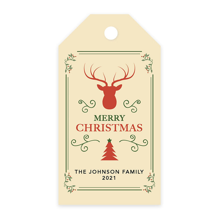 Custom Classic Christmas Gift Tags with String Card Stock Paper, Christmas Craft Supplies Xmas Wrapping-Set of 20-Andaz Press-Thank You Snow Much-