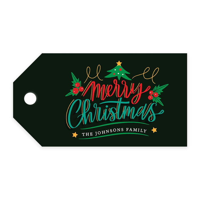 Custom Classic Christmas Gift Tags with String Card Stock Paper, Christmas Craft Supplies Xmas Wrapping-Set of 20-Andaz Press-Thank You Snow Much-