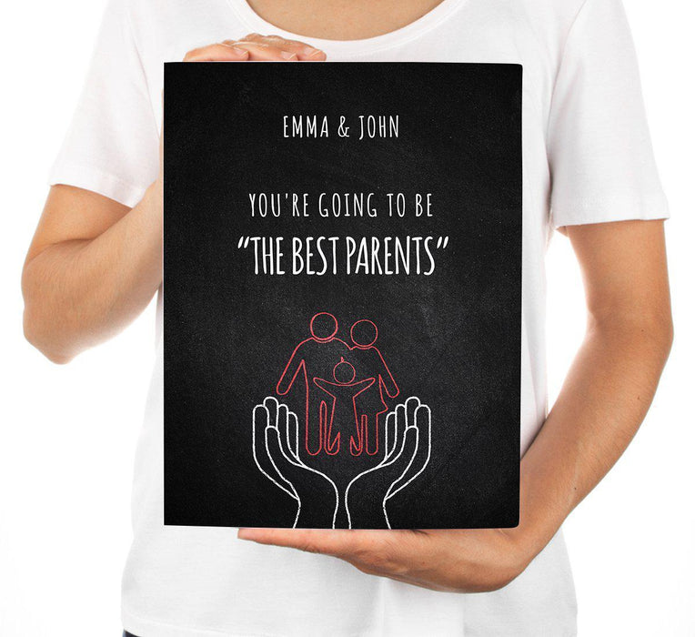 Custom Congratulations Jumbo Card With Envelope, New Parents, New Baby Pregnancy Announcement Greeting Card for Couples-Set of 1-Andaz Press-Best Parents-