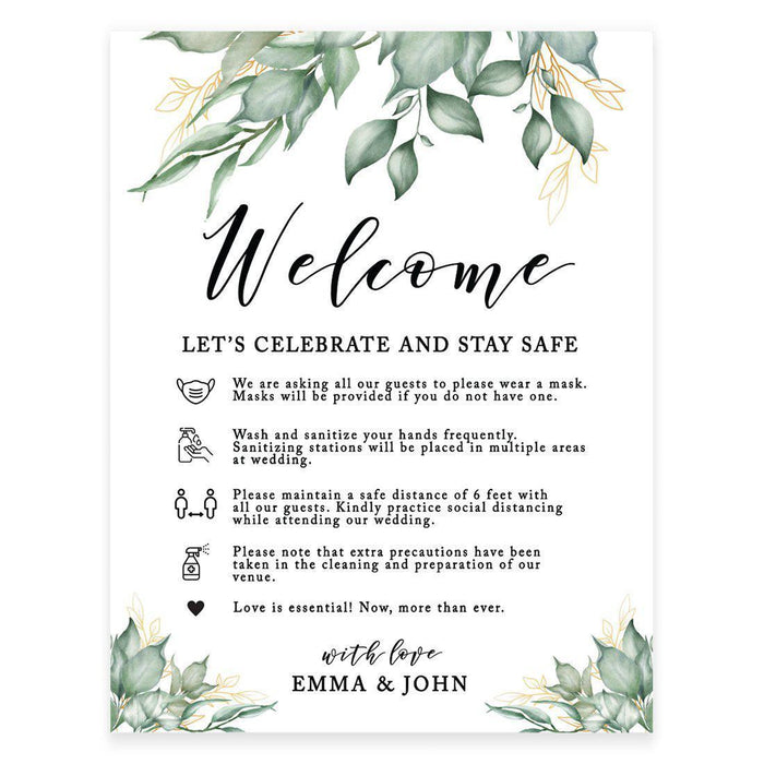 Custom Distance Wedding Party Signs, Spread Love, Formal Black and White Design Table Sign-Set of 1-Andaz Press-Celebrate-