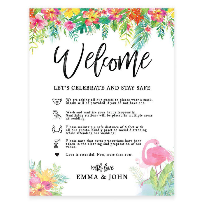 Custom Distance Wedding Party Signs, Spread Love, Formal Black and White Design Table Sign-Set of 1-Andaz Press-Celebrate-