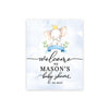 Custom Elephant Baby Shower Canvas Wedding Welcome Signs-Set of 1-Andaz Press-Blue Baby Elephant-