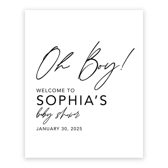 Custom Fall Baby Shower Canvas Welcome Signs-Set of 1-Andaz Press-Boho Burgundy Blush Florals-