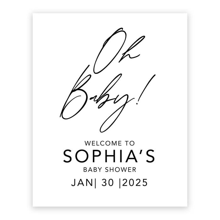 Custom Fall Baby Shower Canvas Welcome Signs-Set of 1-Andaz Press-Boho Burgundy Blush Florals-