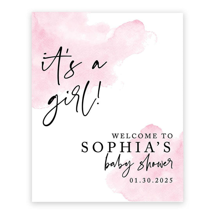 Custom Fall Baby Shower Canvas Welcome Signs-Set of 1-Andaz Press-It's A Girl!-