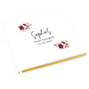 Custom Fall Baby Shower Guestbook with Gold Accents-Set of 1-Andaz Press-Boho Burgundy Blush Florals-