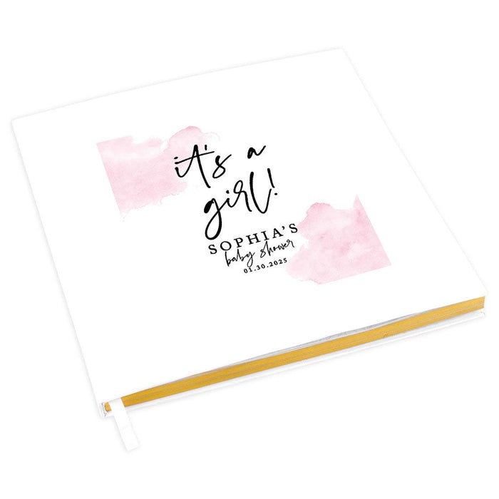 Custom Fall Baby Shower Guestbook with Gold Accents-Set of 1-Andaz Press-It's A Girl!-