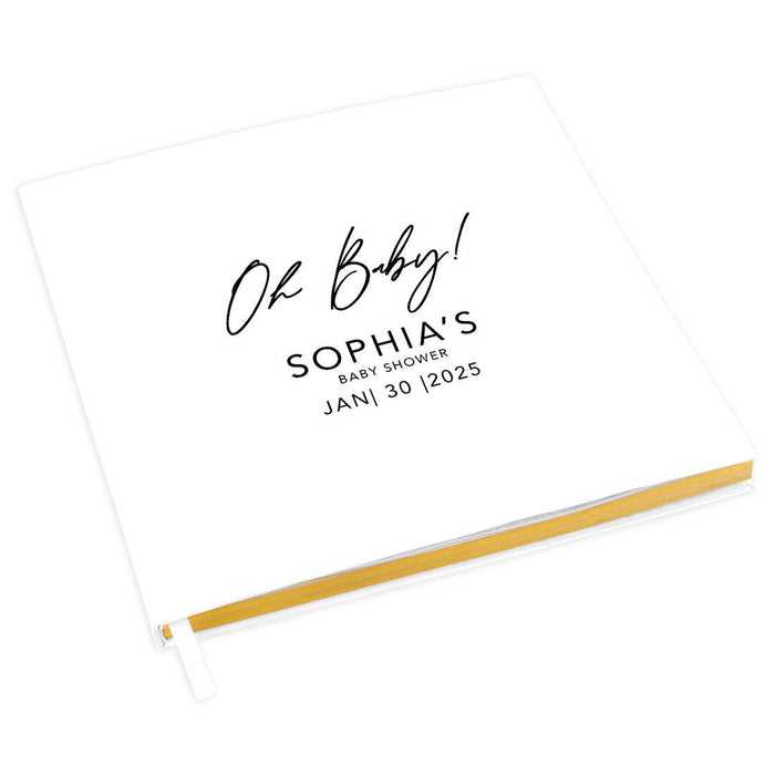Custom Fall Baby Shower Guestbook with Gold Accents-Set of 1-Andaz Press-Oh Baby!-